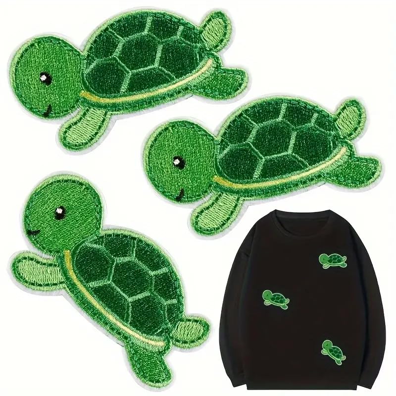 Amazon.co.jp: ワッペン 3枚セット 亀 かめ カメ 子供 アイロン  