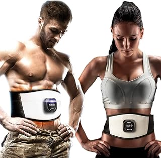 JYZT EMS Abdominal Fat Burner, Electric Slimming Massage Belt, 6 Modes, 10 Levels Of Strength, Multifunctional Smart Weight Loss Fitness Tool USB Charging