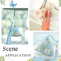 Vista 5 de WADORN Kit de bordado a mano de bricolaje, cuentas de talismán pacífico, materiales de bordado, bolsa de abalorios para colgar en el automóvil, kits