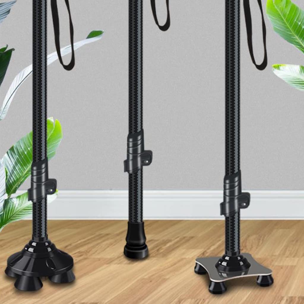 bastone da passeggio, Bastone da passeggio telescopico in carbonio for anziani con quattro gambe, antiscivolo e leggero, in fibra di