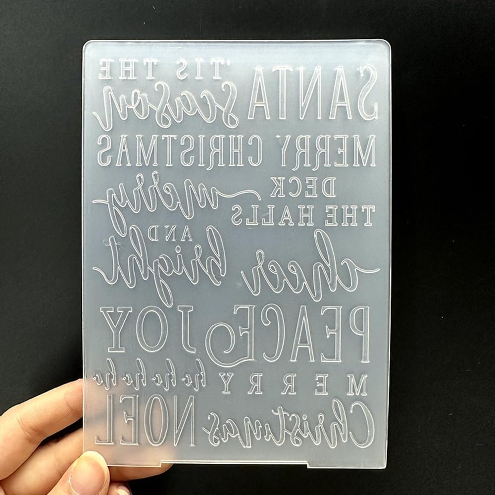 3D Plastic Embossing Folder Template Christmas Element Font Texture A6 Size for Card Making DIY Scrapbooking Paper Crafting Handmade Crafts Scrapbooking Arts Supplies Scrapbook Decor