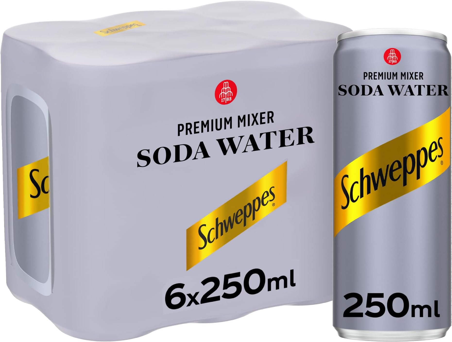 Schweppes Soda Water 6 X 250Ml Can - Multipack