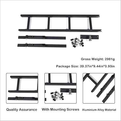 Miniatura 7 de Aunginsy Escalera de puerta trasera para camioneta compatible con Toyota Tundra 2007-2021 Kit de escalera de aleación de aluminio para puerta