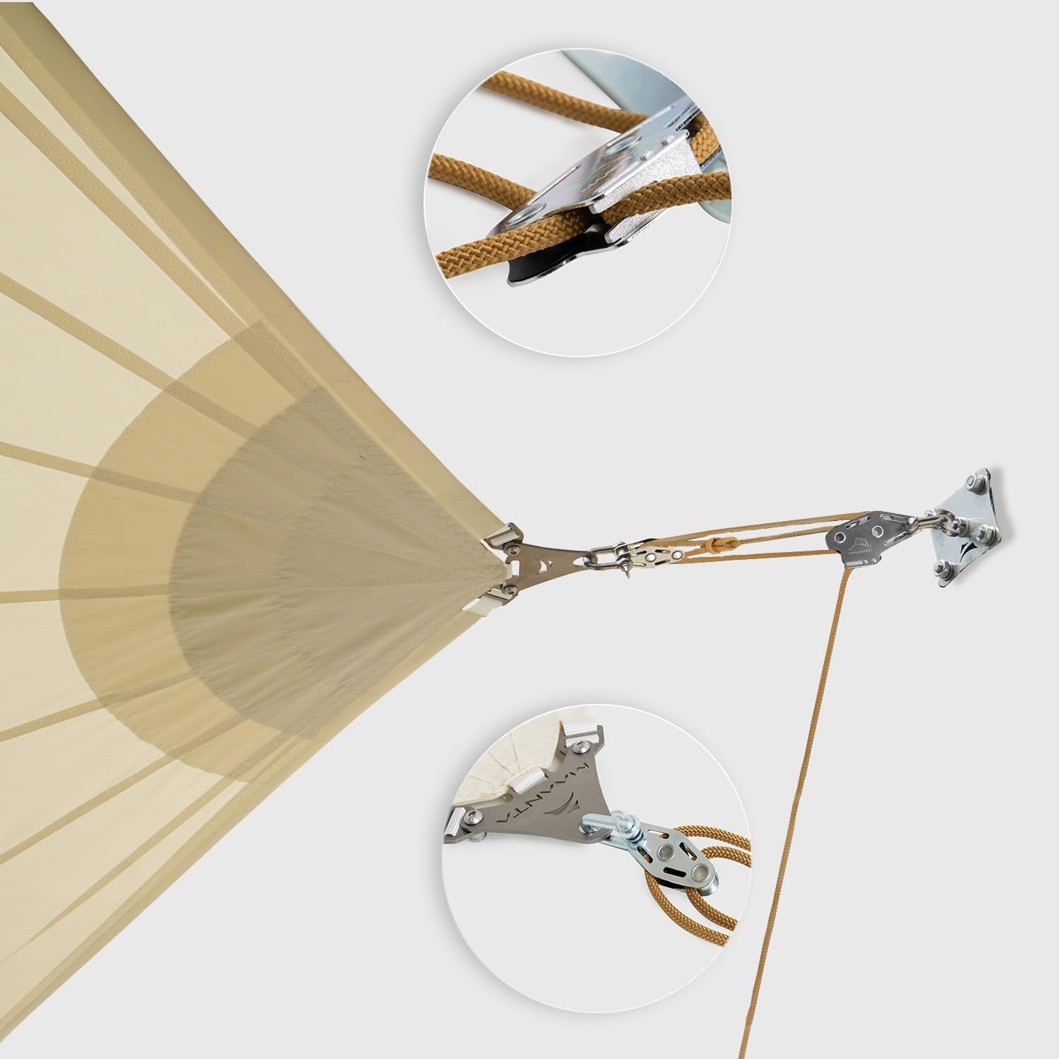 Ancrage mural pour voiles d'ombrage (acier galvanisé, beige, 1 kit mural)
