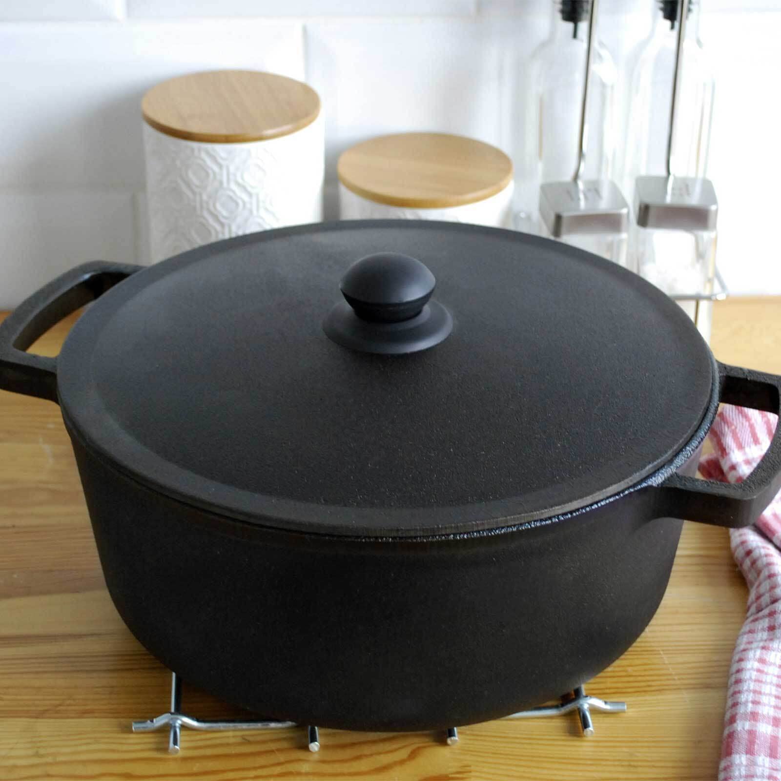 Padella per pane in ghisa smaltata con coperchio, 28 cm, per
