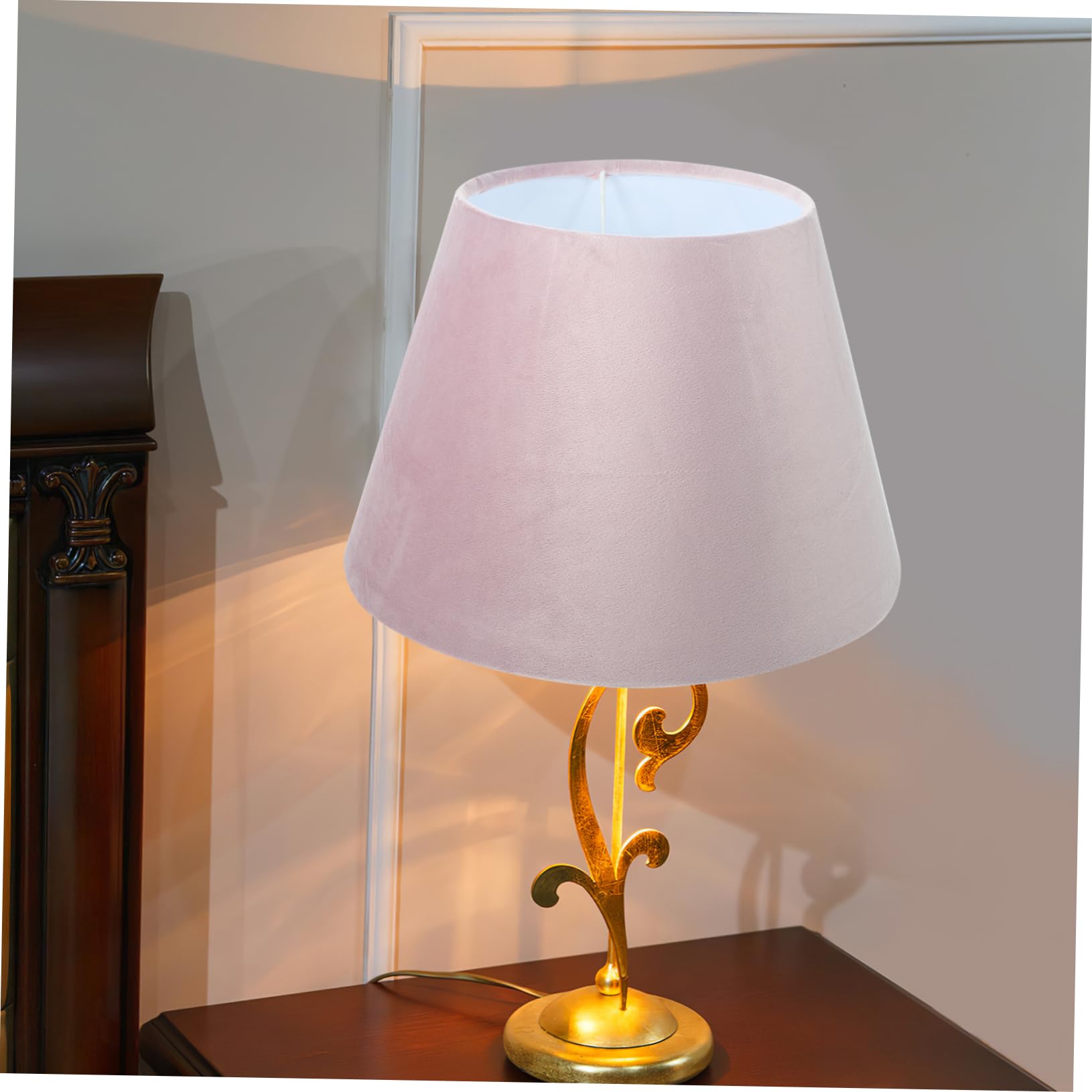 POPETPOP Pantalla De Franela Lámpara De Escritorio Pantallas Cilindro Lamparas Salon Tonos De Lámpara De Tonos De Lámparas Para Lámparas De Mesa Pantalla De Lámpara De Mesa Paño Rosa