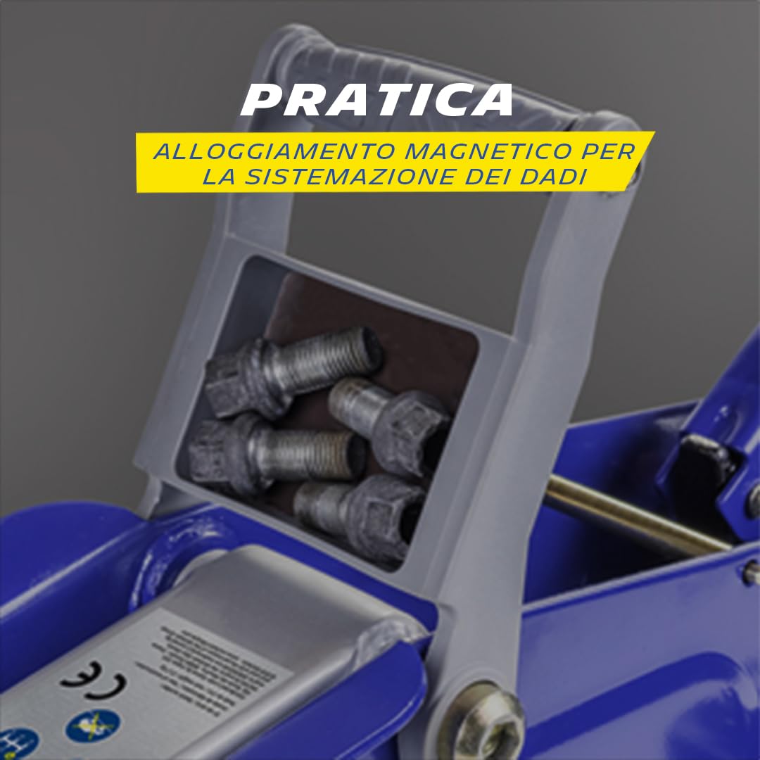 MICHELIN Kit Cric Idraulico a Carrello 1,8T con 2 Cavalletti Fissi 2T