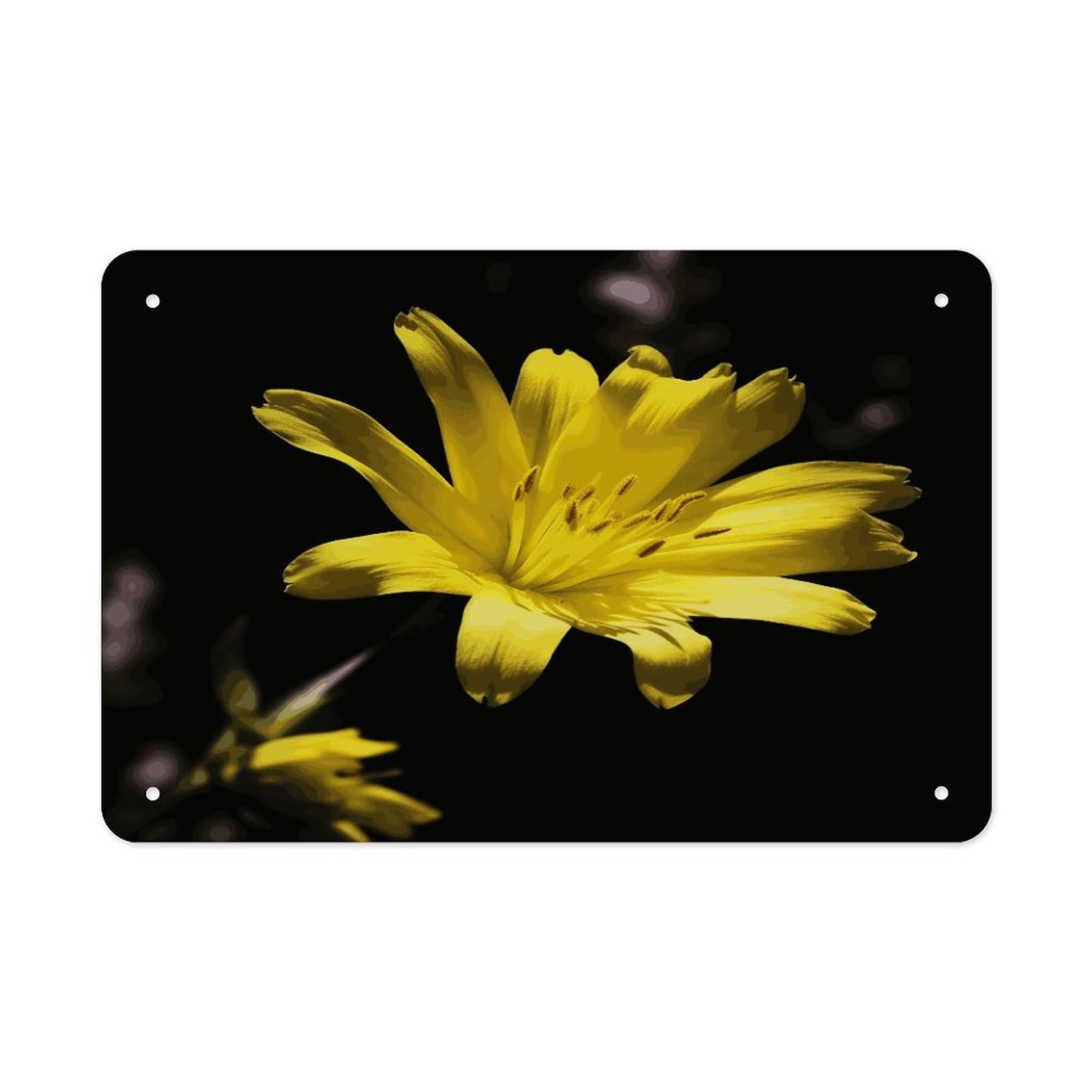 Fodpand Style Flower With Yellow Wall Art Metal Signs Tin Sign