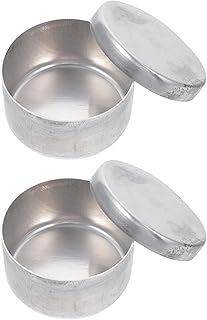 2pcs Aluminum box aluminum weighing dish Labs Weighing Holder containers with lids weighing boats for scales Pans for Reloading powder liquid Soil Collection Jar Metal specimen