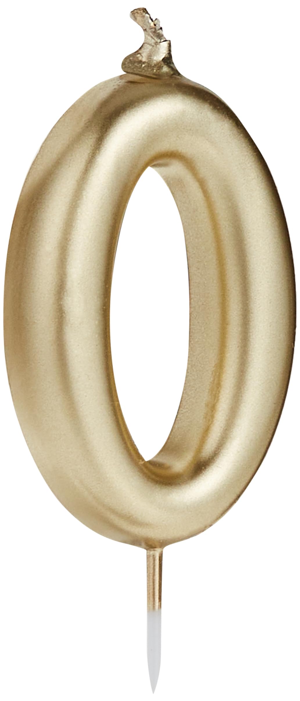 Hootyballoo Metallic Gold Number 0 Birthday Cake Candle