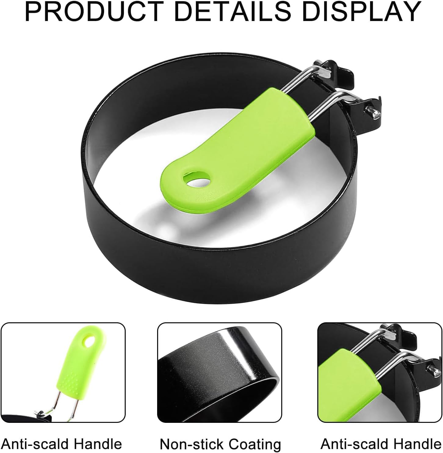 2 Pcs Anneaux à Oeufs Ronds, 7,5 cm/9 cm Moule Oeuf au Plat en Acier Inoxydable, Moules à Oeufs pour Friteuse, Anneau à Oeuf Antiadhésifs pour Cuisson œuf au Plat Pancakes, avec 2 Pcs Anneaux à Oeufs Ronds, 7,5 cm/9 cm Moule Oeuf au Plat en Acier Inoxydable, Moules à Oeufs pour Friteuse, Anneau à Oeuf Antiadhésifs pour Cuisson œuf au Plat Pancakes, avec