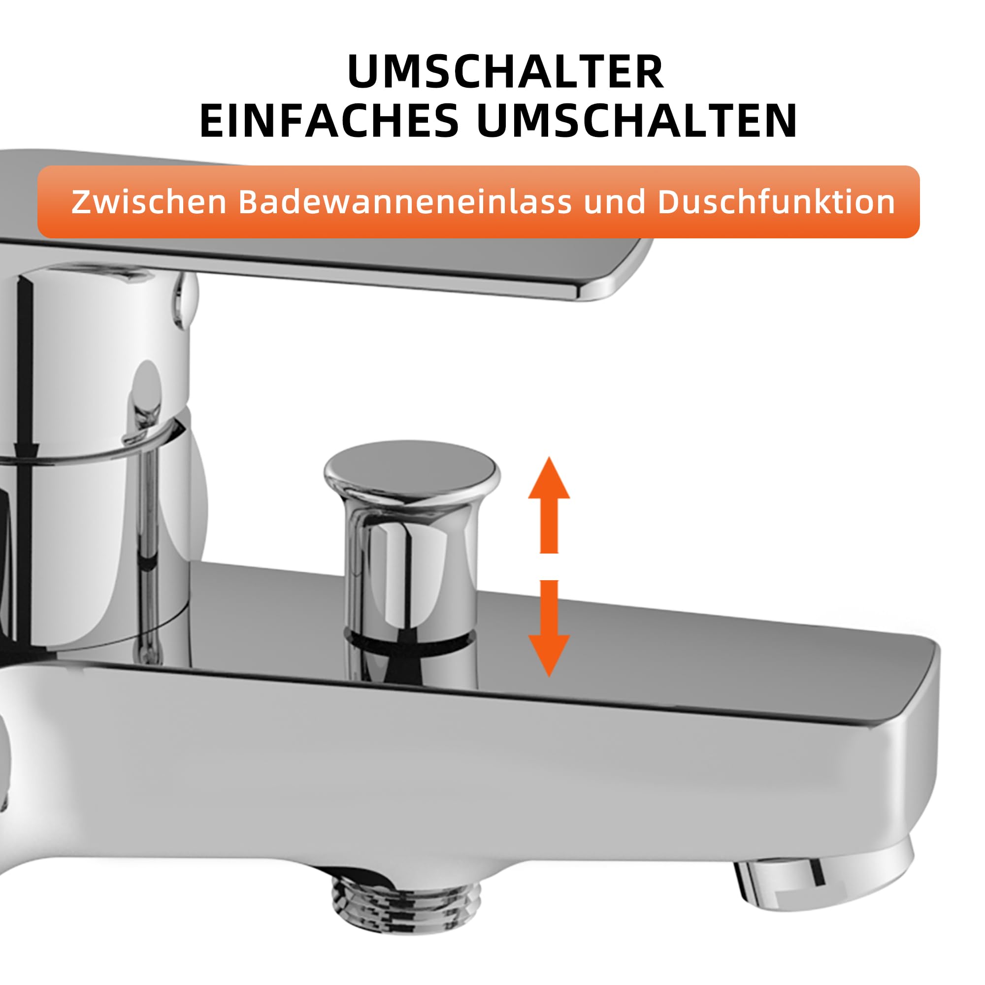 BELZ Badewannenarmatur Einhandmischer Duscharmatur S-Anschluss | Keramikkartusche·500.000 Zyklen tropffrei·Einhandmischer leichtgängig·S-Anschlüsse·Wandmontage·langlebig·robust