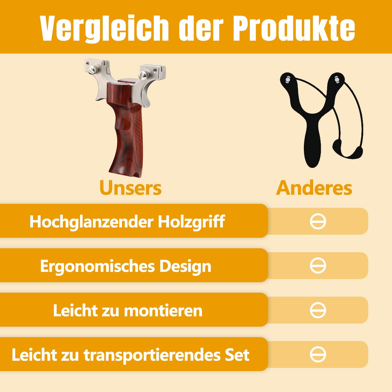 Zwille Steinschleuder Profi für Slingshot Clip-Anbindungstechnik Schleuder aus Edelstahl Holz Griff Katapult Set mit Gummibänder Tonkugeln für Erwachsene Outdoor Sport