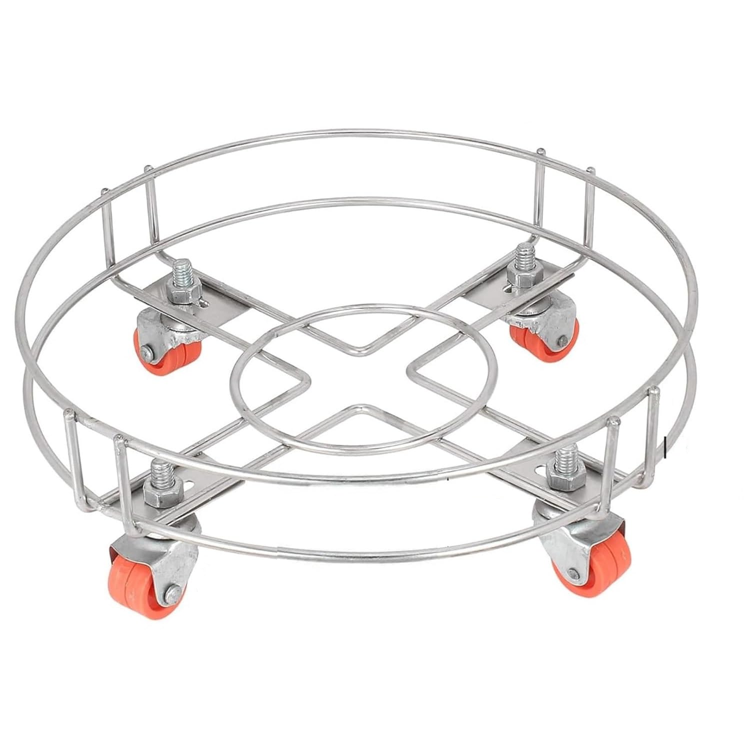 Elegant Space Cylinder Trolley with Wheels | Stainless Steel Gas Cylinder Movable Trolley with 50kg Weight Handling, Heavy Duty Gas Cylinder Stand (Pack of 1) (B0DD3XKLF7) Amazon Price History, Amazon Price Tracker