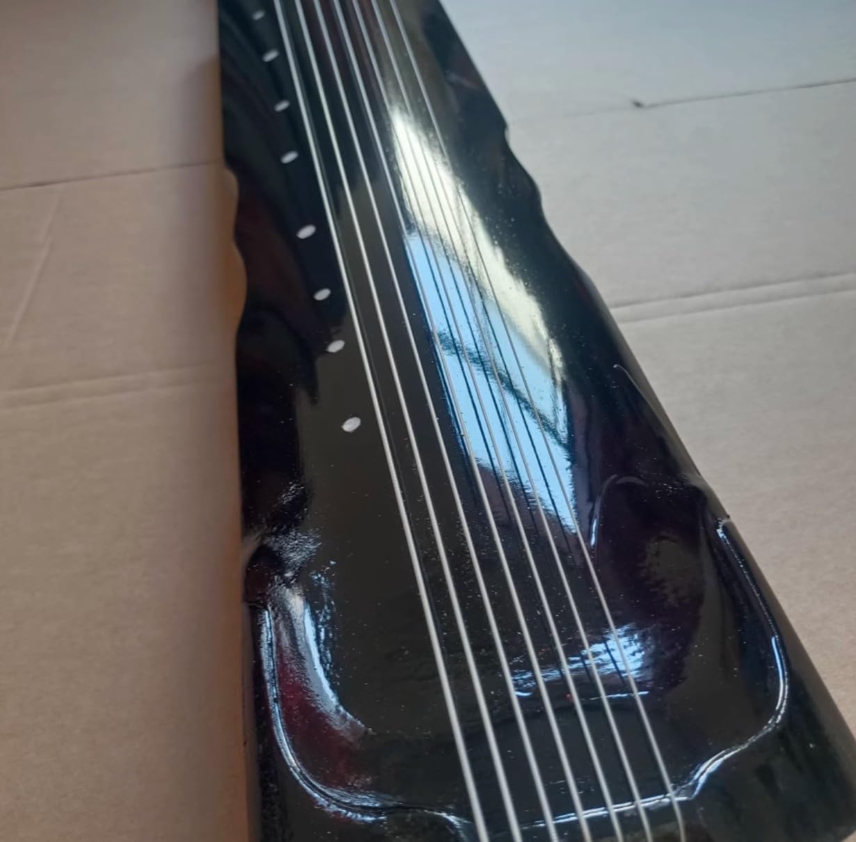 Guqin Old Paulownia 7 cuerdas negro China instrumentos de cuerda