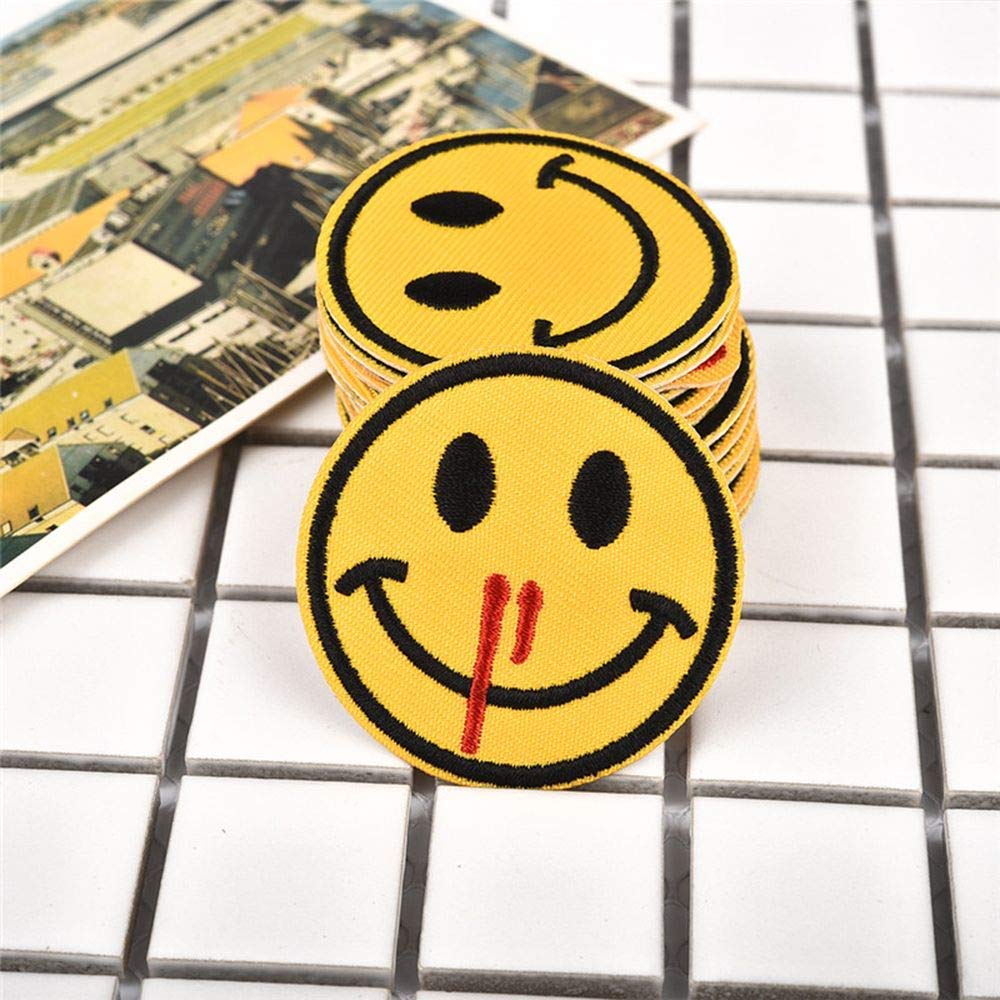 Lot 26 Écussons Thermocollants Emoji – Patchs Broderies 4,8 Cm – Jeans, Sacs, Vêtements Enfants – Faciles à Repasser Ou Coudre