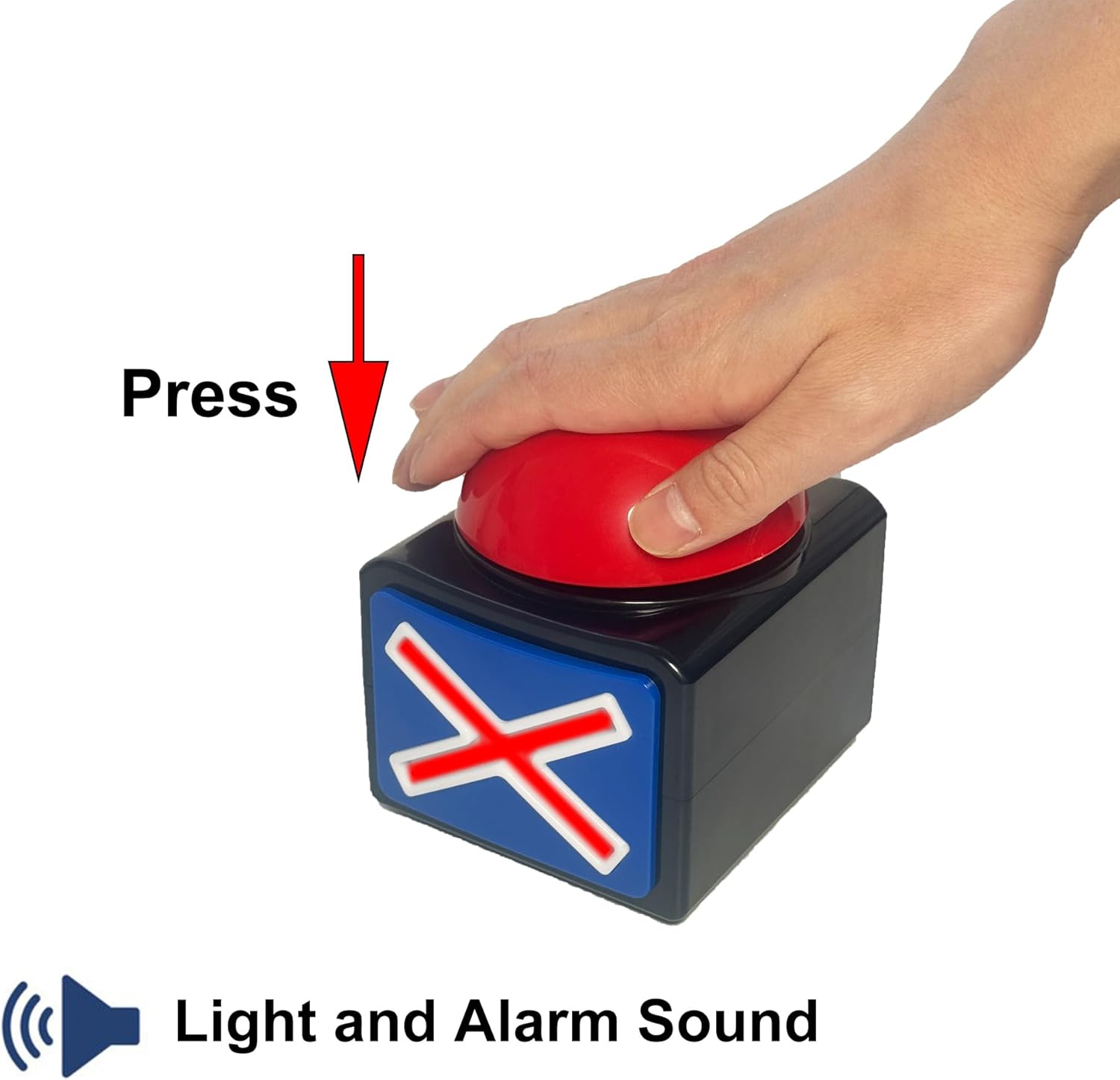 OFVENS Game Answer Buzzers for Game Show with Light & Sound, Family Feud Buzzer Alarm Sound, Trivia Quiz Got Talent Buzzer Toys, Game Buzzers 2Pcs