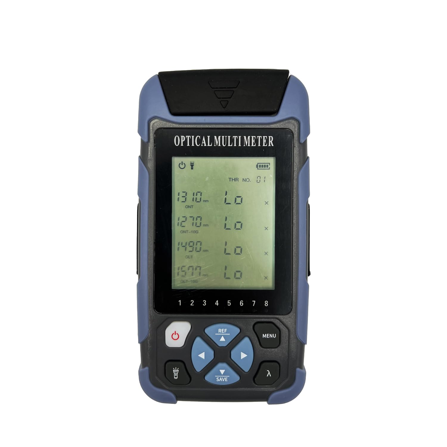 Elfcam® - Przenośny multimetr optyczny E-286 do sieci światłowodowych 10G PON GPON/EPON/XGPON z 1270nm 1310nm 1490nm i 1577nm, fotometr FTTx i OLT z VFL, zakres testowy: -40 dBm do +12 dBm