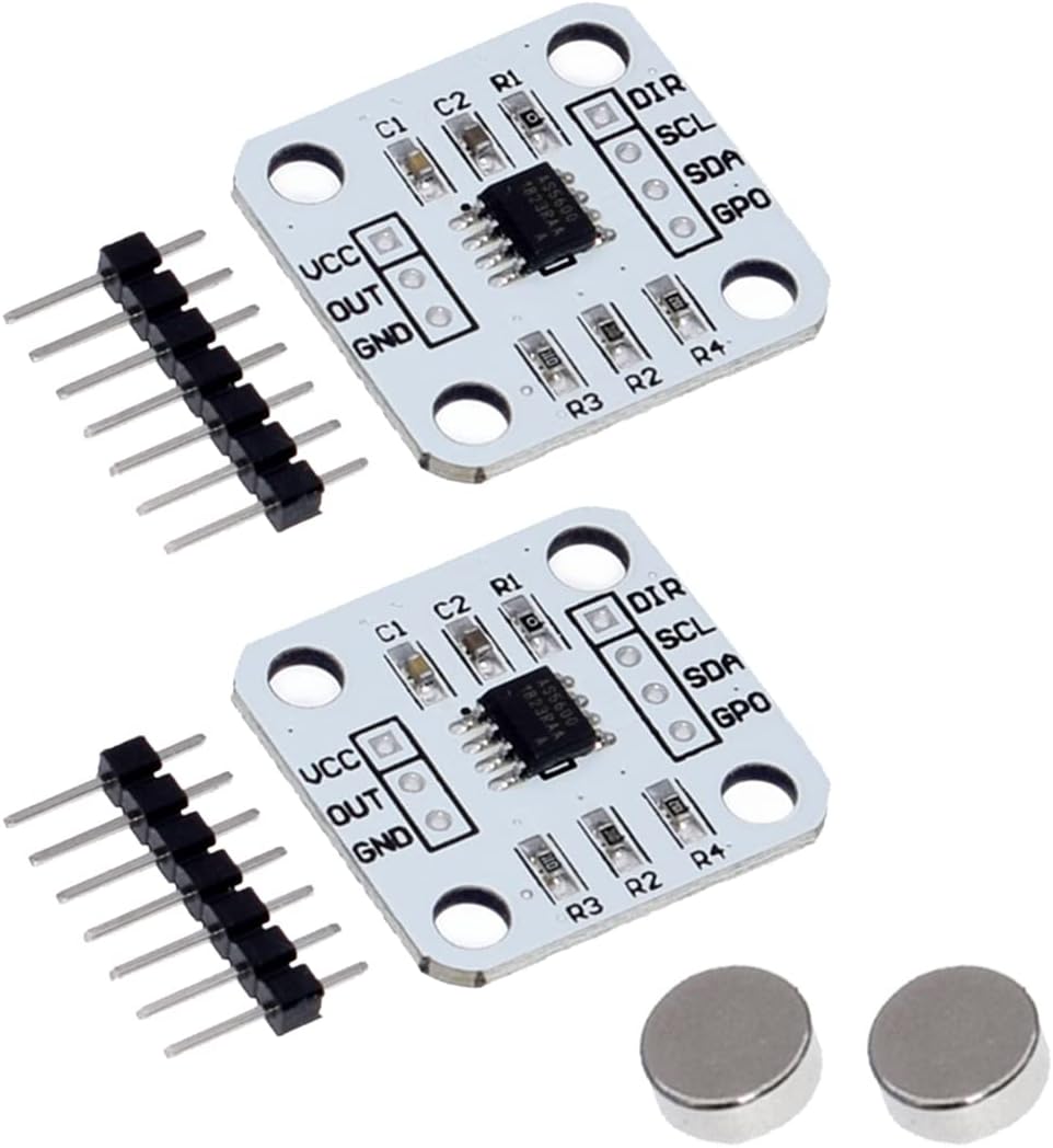 Hailege 2pcs AS5600 Magnetic Angle Measurement Sensor Magnetic Encoder Module 12Bit High precision with Magnet