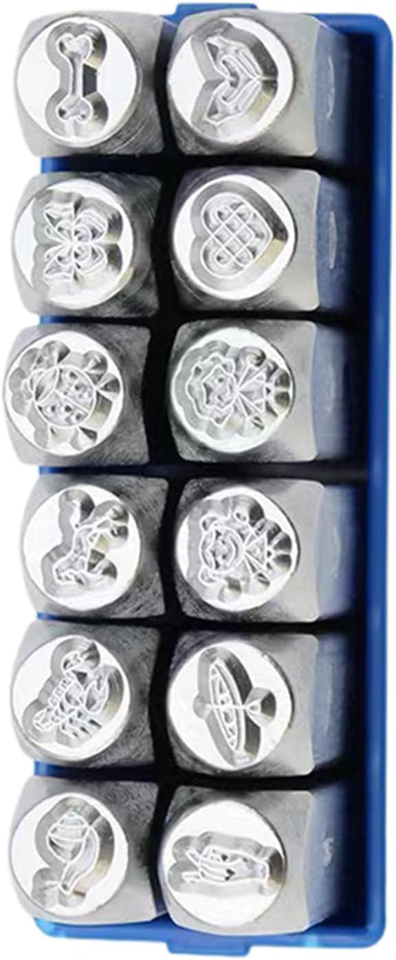 Carving Chisel,Set of 12 Metal Jewelry Carving Tool Jewelry Chisels Set Professional Crafting Tool Steel Texture for Pattern Making