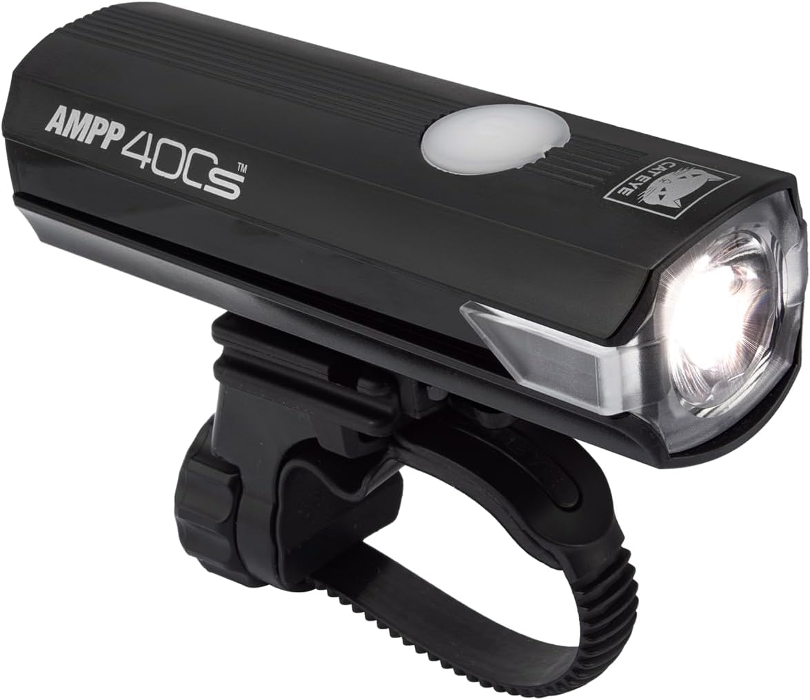 CATEYE AMPP USB Rechargeable Bike Light – High Visibility Super Bright OptiCube™ Headlight for Commuters, Road Cyclists & Mountain Bikers, Day & Night Riding Modes, IPX4 Waterproof, Tough & Durable