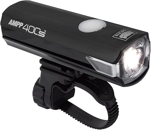 CATEYE AMPP - Luz recargable USB para bicicleta faro OptiCube súper brillante de alta visibilidad para viajeros, ciclistas de carretera y ciclistas