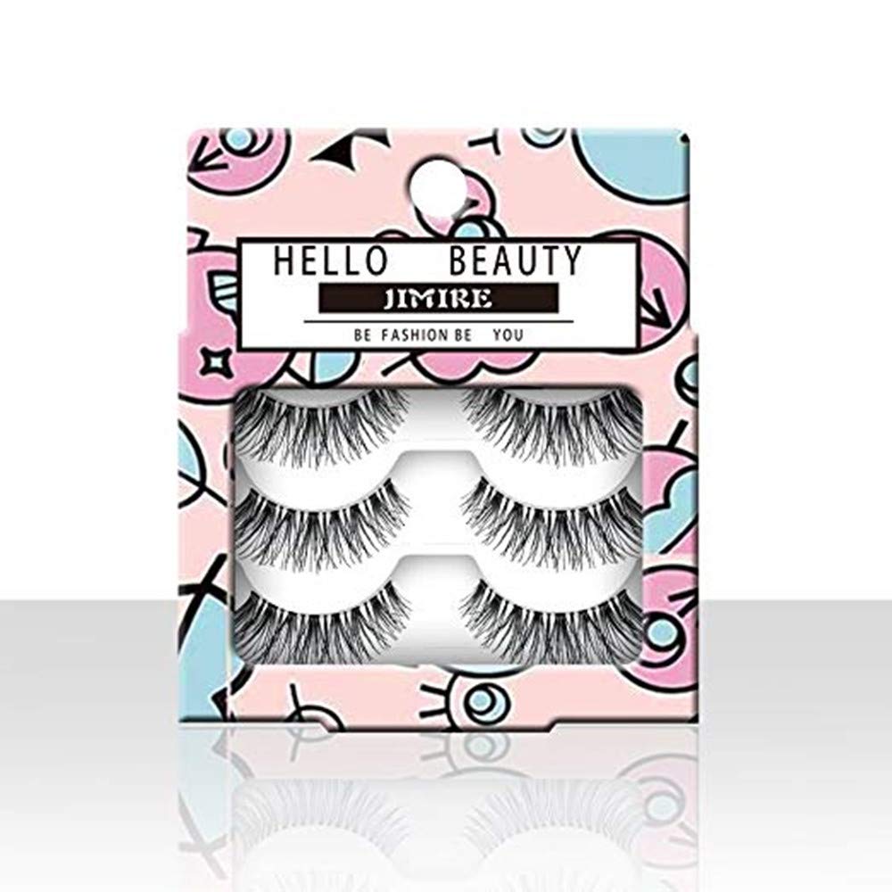 JIMIRE Fake Eyelashes 12 Pairs False Eyelashes Multipack Reusable 4 Styles False Lashes