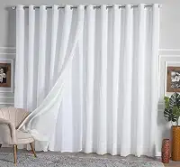 Cortina Linho Flame Voil de Gaze 2,80m x 2,50m com Forro e Abraçadeira - Branco