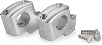 The Puig 22101 Pullback Riser improves ergonomics on the handlebar with a 25mm rise and 16mm pull back made from machined anodized aluminum for durability