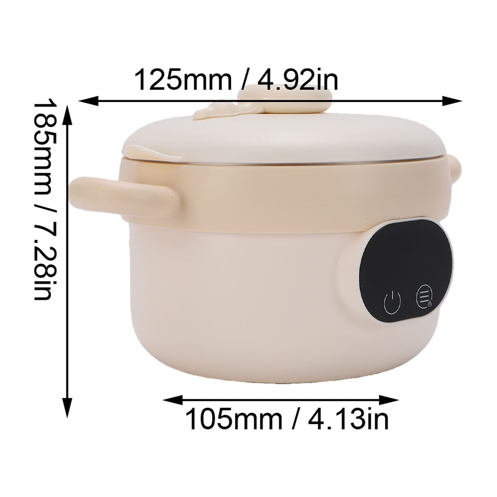 Fockety Calentador de Alimentos, Tarro de Comida Portátil de Acero Inoxidable de 470 Ml, con Aislamiento Eléctrico Inalámbrico y Cuchara y Tenedor para Bebés, Niños Pequeños Niños (De color crema)
