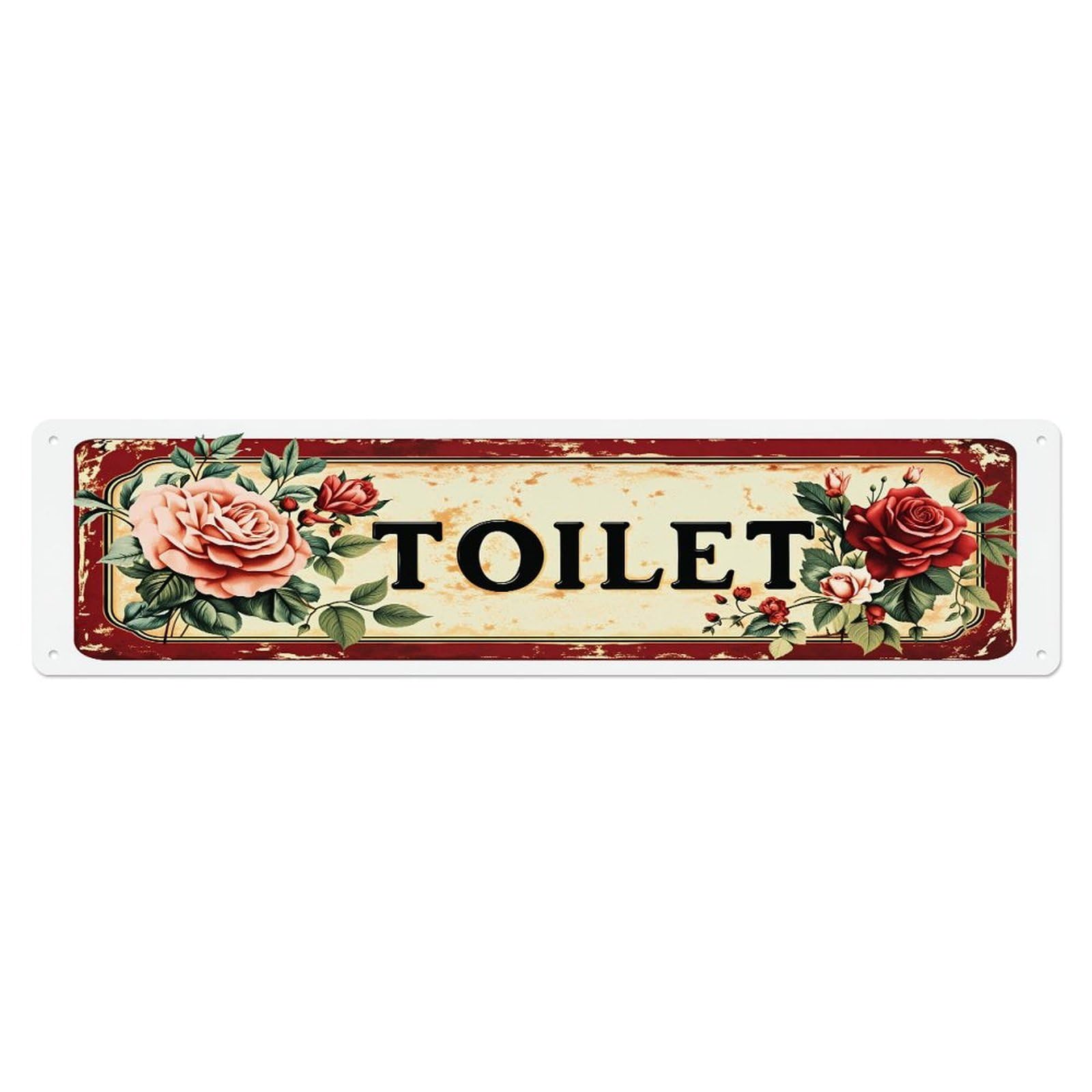 Floral Rose Vintage Sign Pattern Metal Tin Sign Plaque