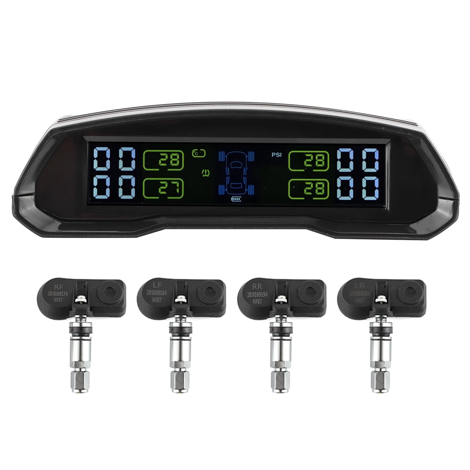 Monitor Wireless della Pressione dei Pneumatici con TPMS a Ricarica
