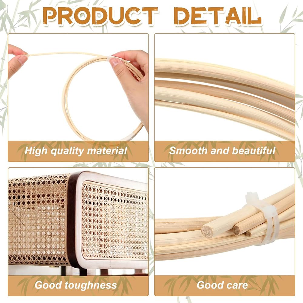 HEYOUTH Larghezza Fettuccia Rattan, Fettuccia Aperta Foglio di Rattan Intrecciato,Larghezza in Rattan,con pressa a Barra Circolare da 2-6 Metri,per Mobili Sedie Armadietti,DIY Craft(2 m x 35 cm)