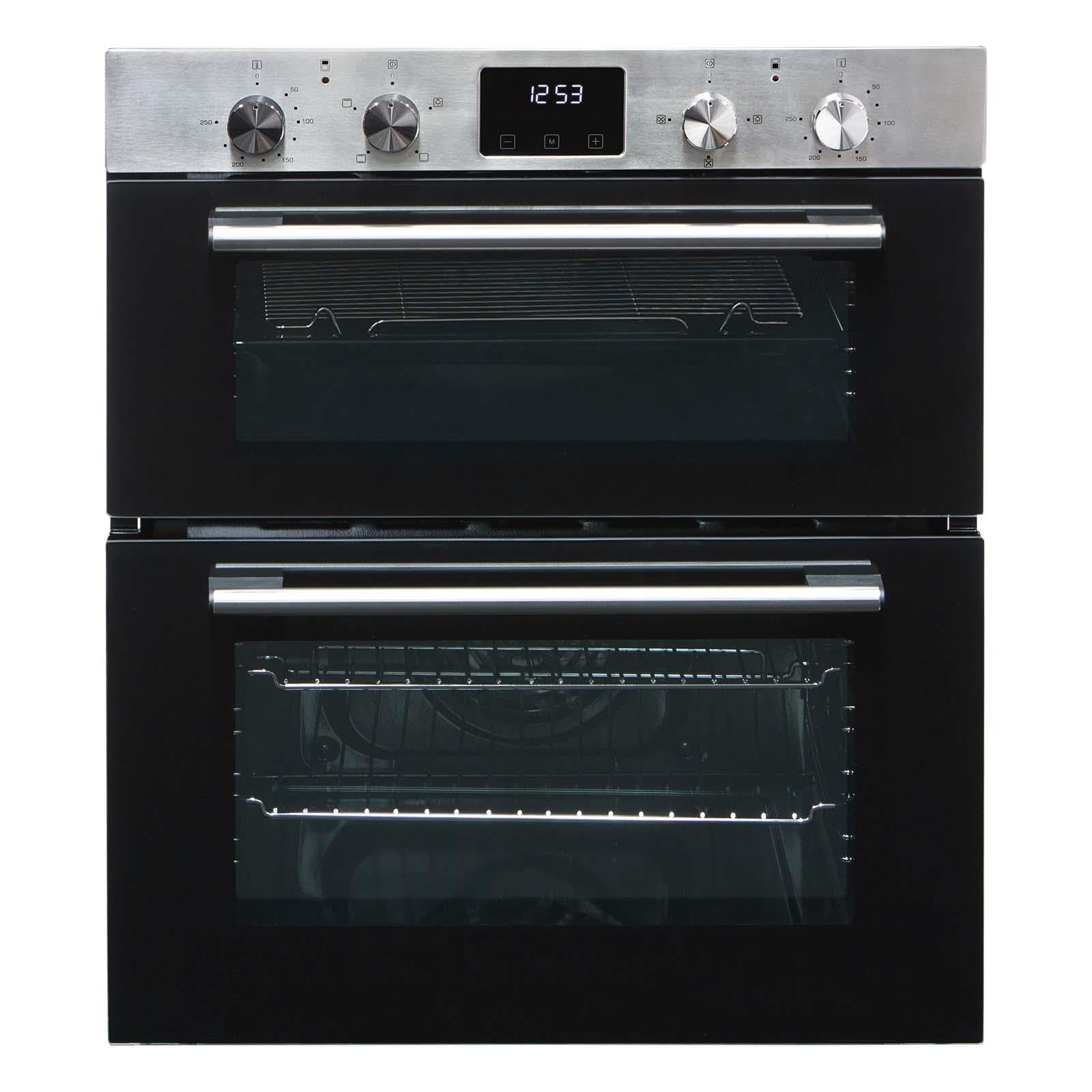SIA 60cm DO111SS Stainless Steel Double Electric Fan Oven & 70cm SSG701SS 5 Burner Gas Hob With Cast Iron Pan Stands — view 2