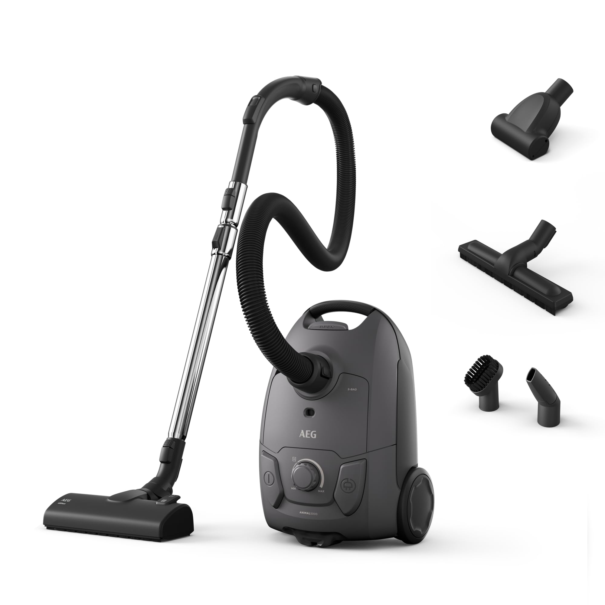 AEG Aspiradora Trineo con Bolsa AB51A3DG, 750W, Filtro H12 Lavable, Depósito 3L, 2 Accesorios