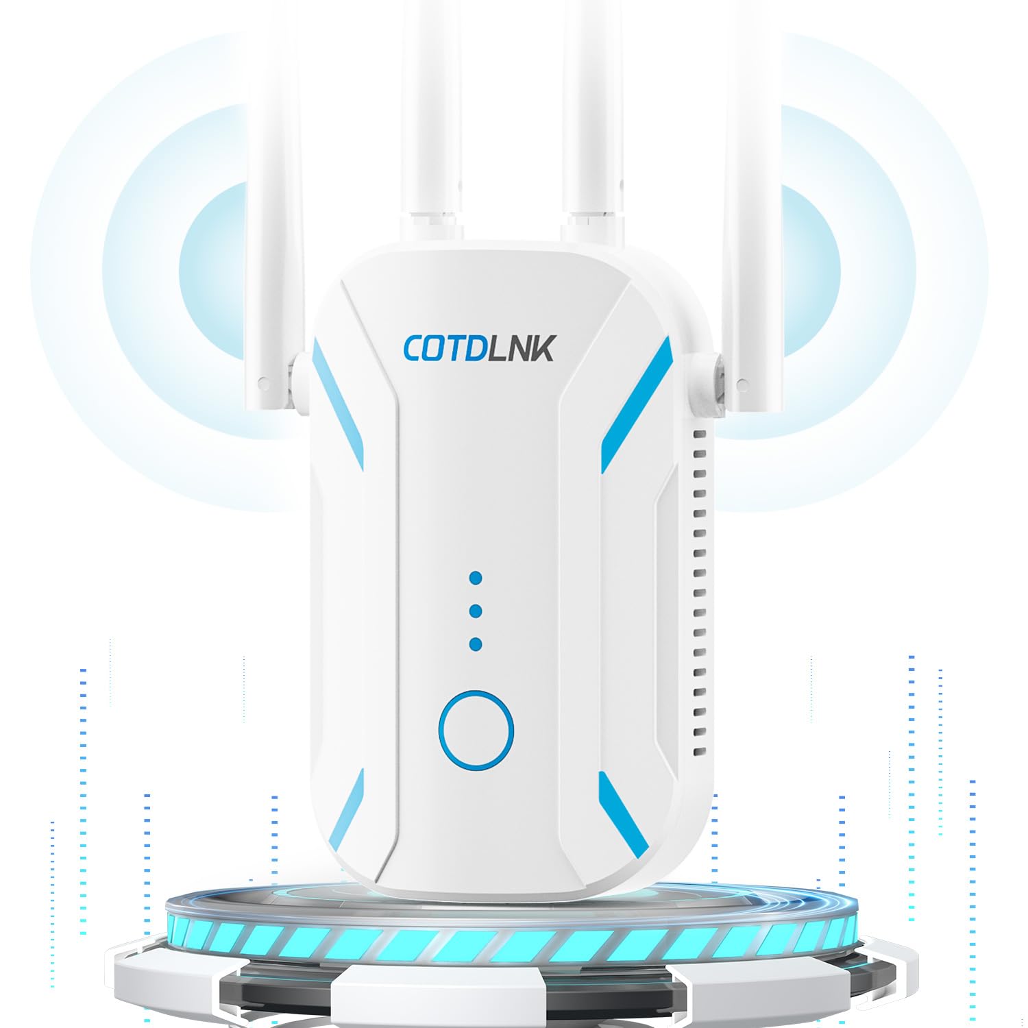 2026 WLAN Verstärker für zu Hause, COTDLNK 1200Mbit/s WLAN Repeater mit Eingebaute PA Dualband WiFi Internet Verstärker für Zuhause, mit Ethernet-Anschluss (Perlweiß)