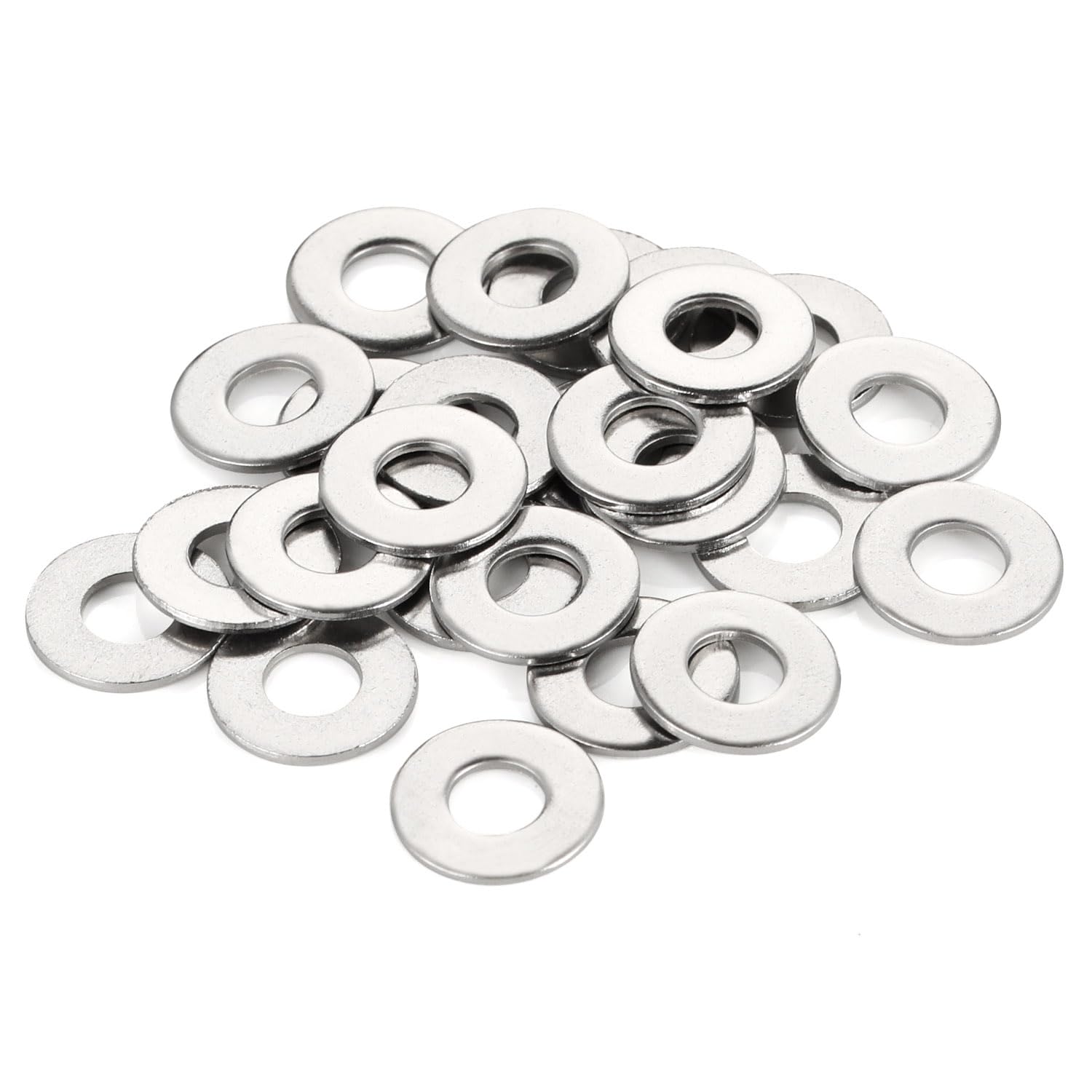 100 PCS #10 Stainless Flat Washer, 1/2" Outer Diameter, 304 Stainless Steel Metal Washer for Screws and Bolts