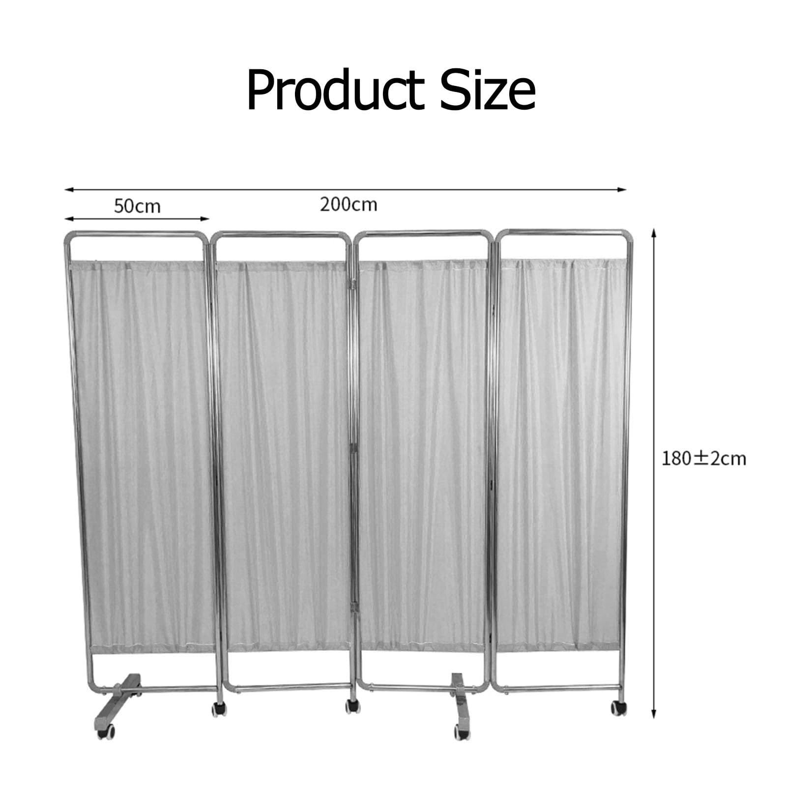 Medical Privacy Screen,6ft High Portable Bed Partition,3 4 5 6Panels Room Protective Screens with Wheels for Hospitals/Beauty Salon/Office (Color : Blue, Size : 4-Panel)