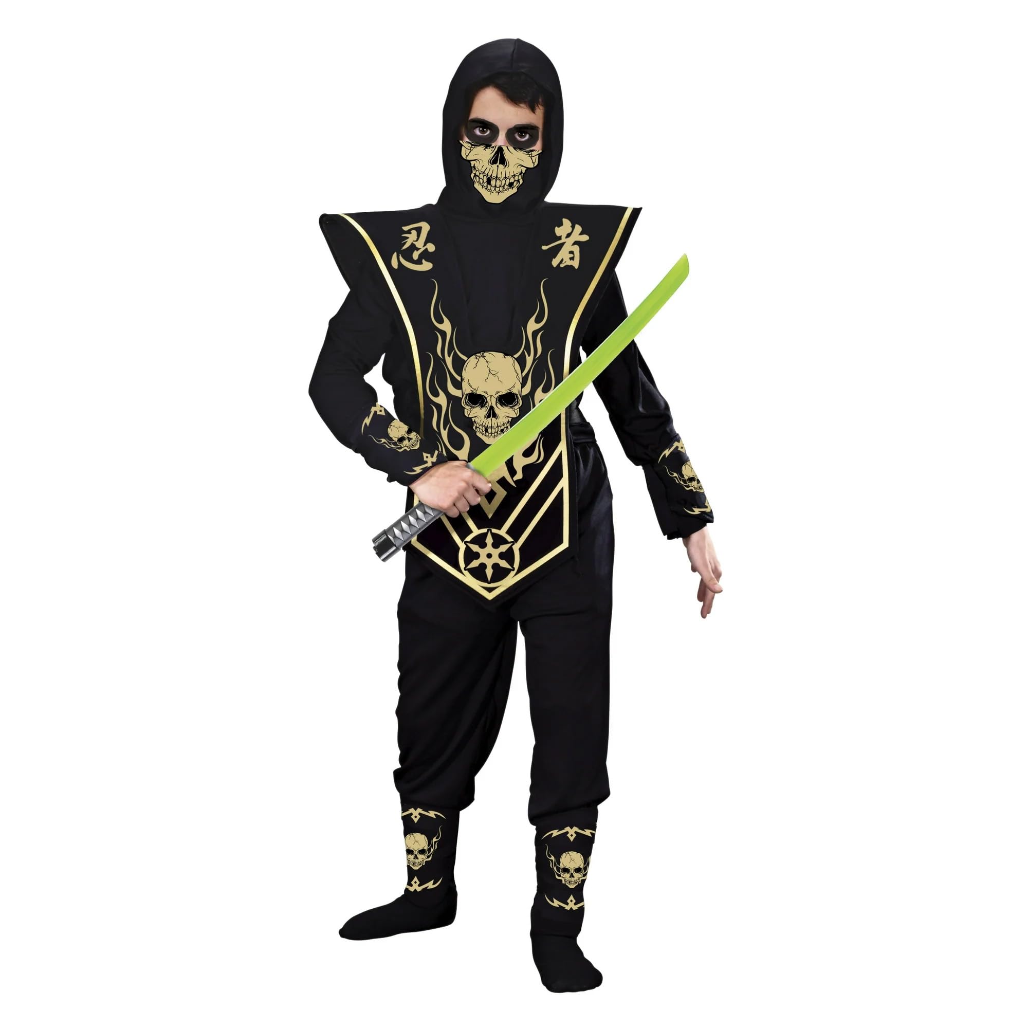 fun world skull lord ninja silver costume (l 10/12)