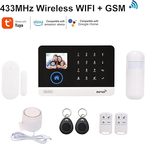 Miniatura 7 de Sistema de alarma WiFi GSM para el hogar, 2.4 pulgadas LCD inalámbrico DIY Smart Home antirrobo sistema de alarma de seguridad de 10 piezas,