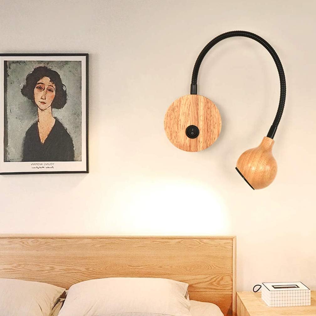 Wall Lamp with On/Off Switch Flexible Reading Bedside Table on Bike 3W LED Desk Lamp for Office Bedroom Living Room