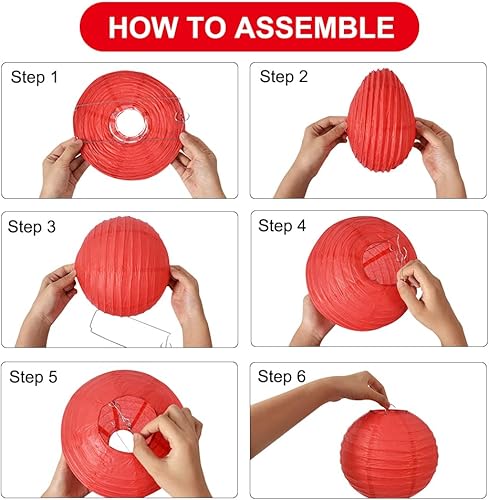 Miniatura 54 de BEISHIDA Faroles de papel redondos amarillos de 12 pulgadas, decorativos, colgantes, asiáticos, chinos, japoneses, lámpara para cumpleaños