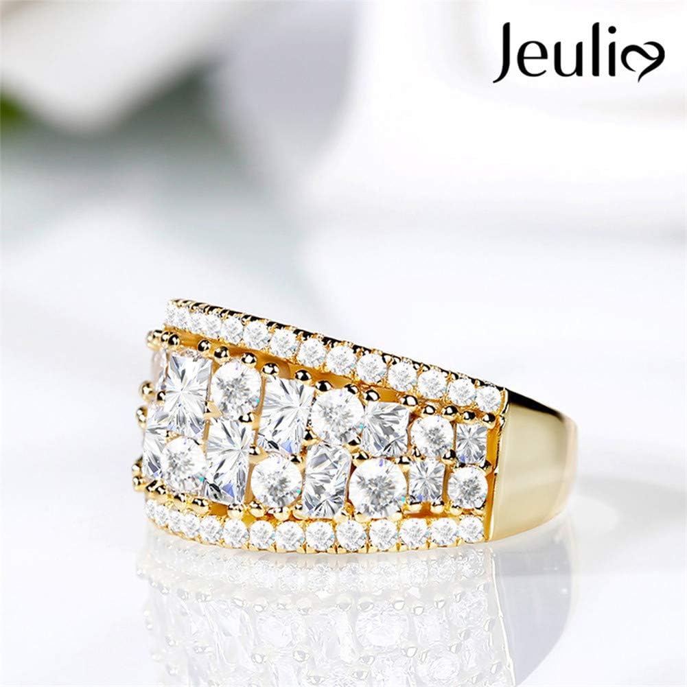 Jeulia Brilliant Diamond Band Rings for Women cz 925 Sterling Silver Ring Wedding Engagement Anniversary Promise Ring Bridal Sets Jewelry