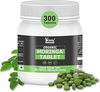 Holy Natural Organic Moringa Tablet – 300 Tablet | USDA Organic certified | Non GMO | 500 mg Per Tablet | Halal Certified | Made Under GMP Facilities