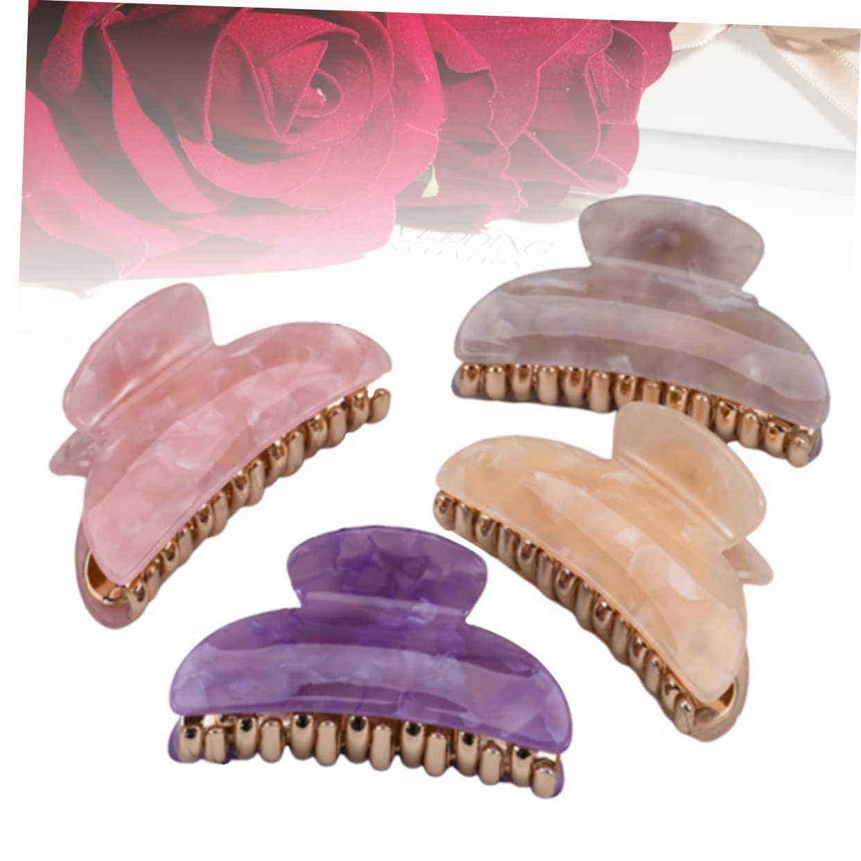 NOLITOY 4pcs Large Acrylic Hair Clips for Women Girls Claw Hair Accessories Smooth Styling Tools for Daily Wear Shower Face Cleaning Mixed Colors - Image 6