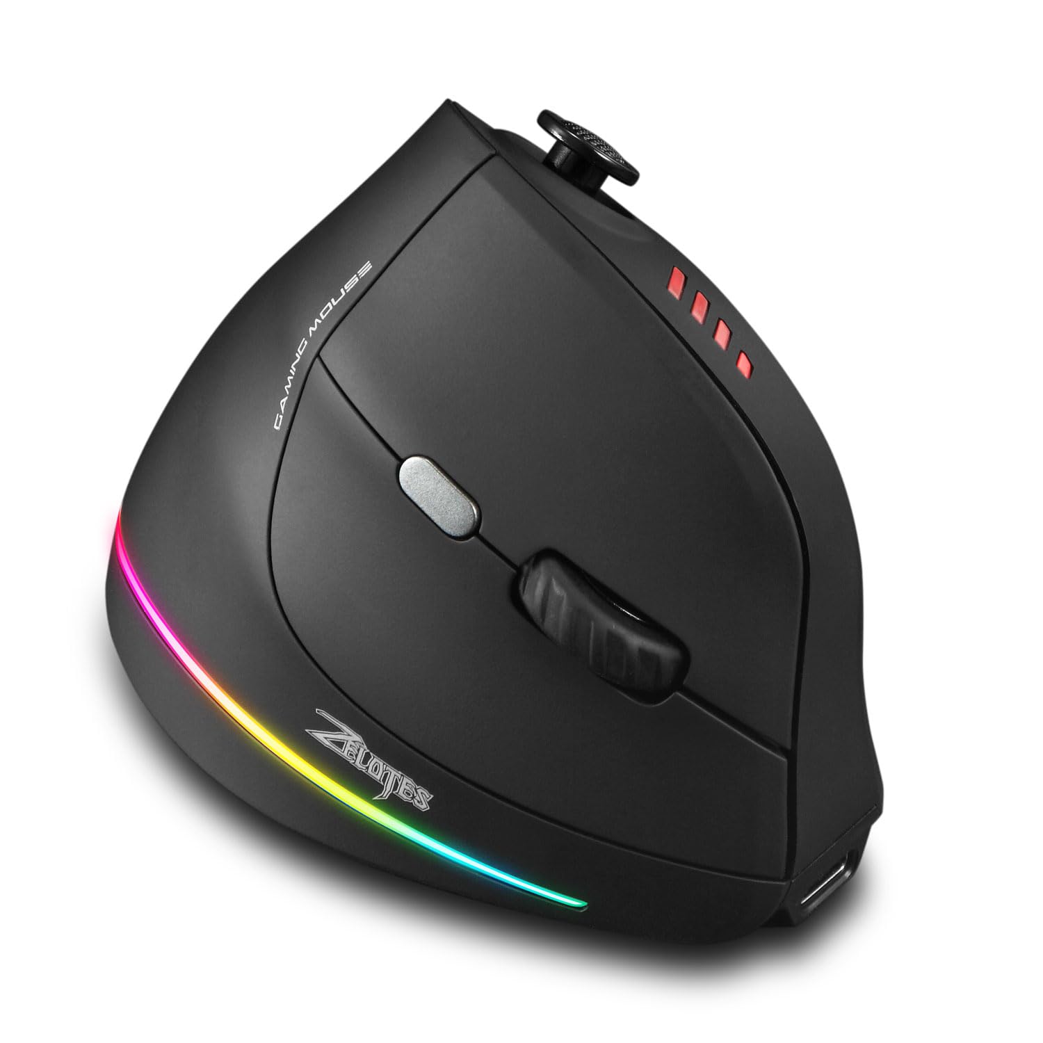 Mouse Ergonomico Wireless Ricaricabile con Joystick, Mouse Verticale Bluetooth & 2.4G con 12 Pulsanti Programmabili, Mouse Ricaricabile 24000 DPI con RGB, Mause Semza Filo per PC, MacBook e Laptop