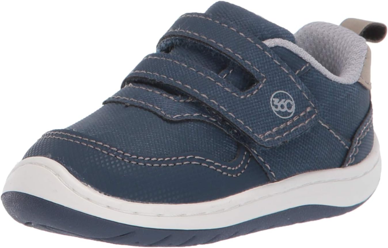 Baby Boys Keaton Anti-Microbial Dual Width Insole Athletic Sneaker, Blue, 1 UK Child