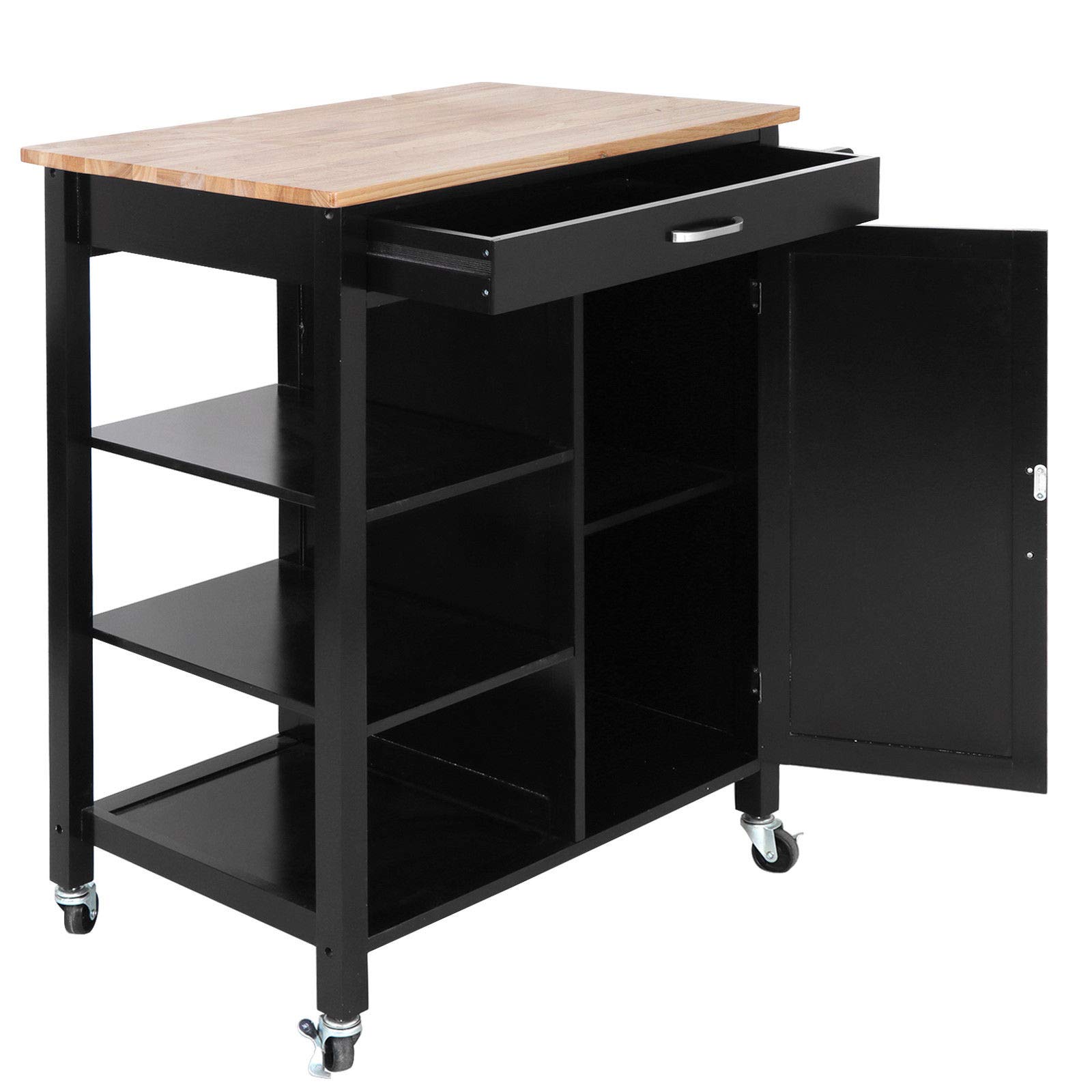 Mecor Rolling Kitchen Island Cart Portable Drop Leaf Kitchen Trolley