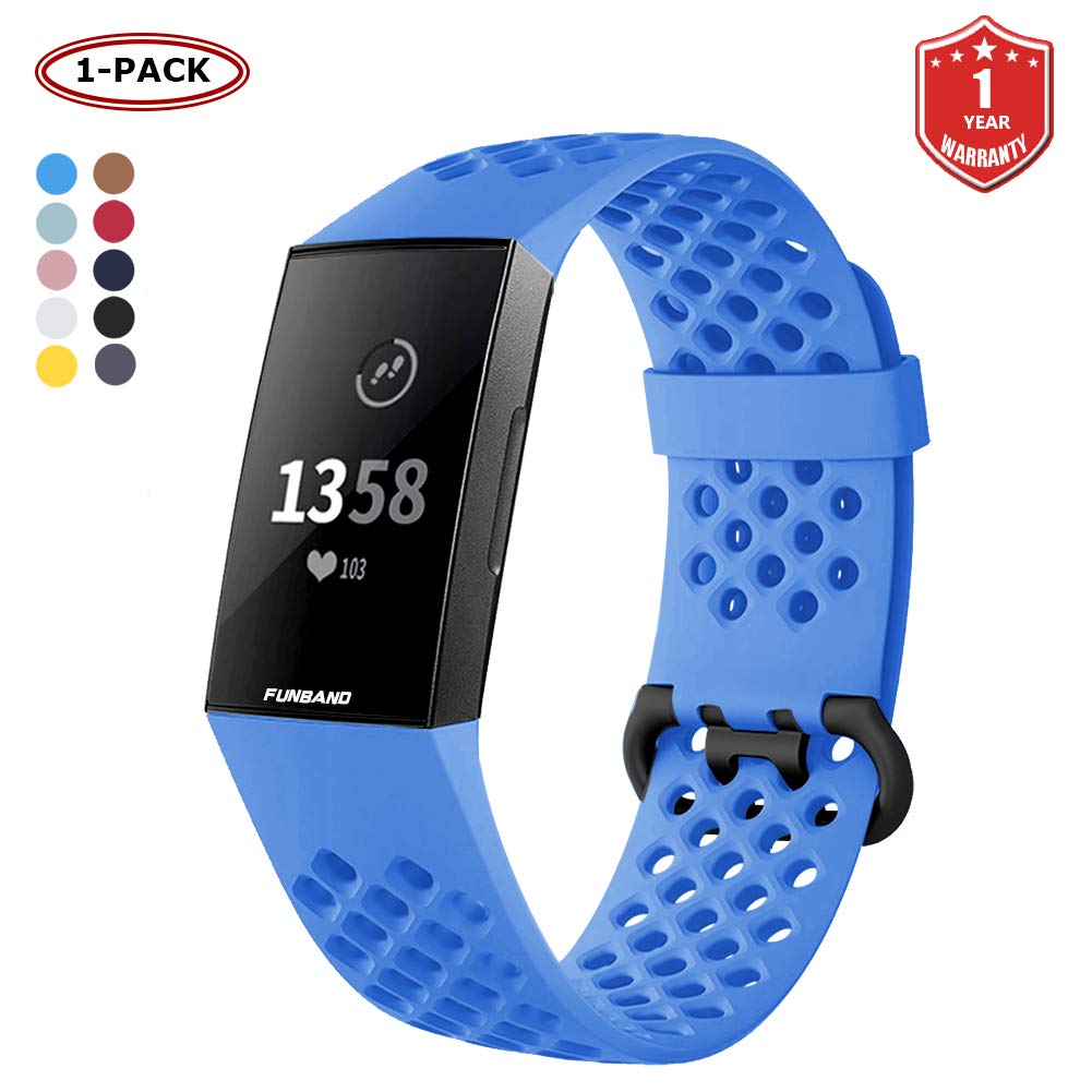 FunBand Fitbit Charge 3/Charge 4 Correa, Edición Especial Soft Silicona Deportes Recambio de Pulseras Ajustable Reemplazo Accesorios para Reloj Fitbit Charge 3/Charge 4 — view 6