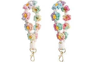 Macrame Wristlet Keychain - Boho Chic Phone Holder Keyring for Women